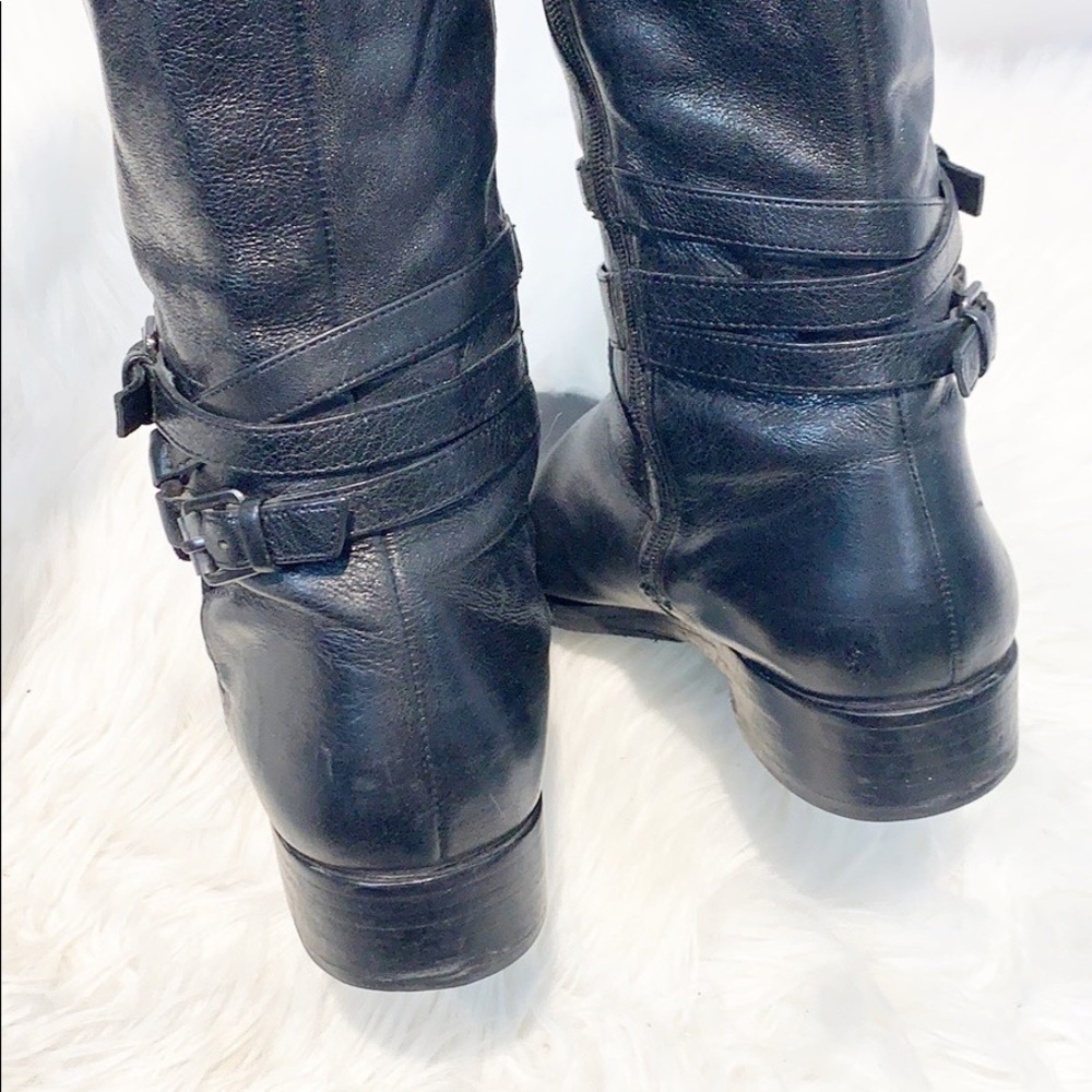 Via Spiga Gabrielle Black Knee Boots Buckle Detail size 7 - Picture 12 of 16